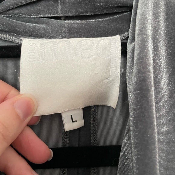 Sage green velour draped jumpsuit - Picture 4 of 11